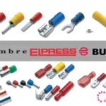 A variety of Cembre, Elpress, and Burndy PVC insulated crimp terminals, through connectors, and end sleeves, displayed in different colors and types.
