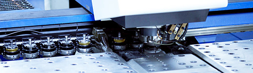 Industrial CNC machine operating at Rawabi Electric metal services.