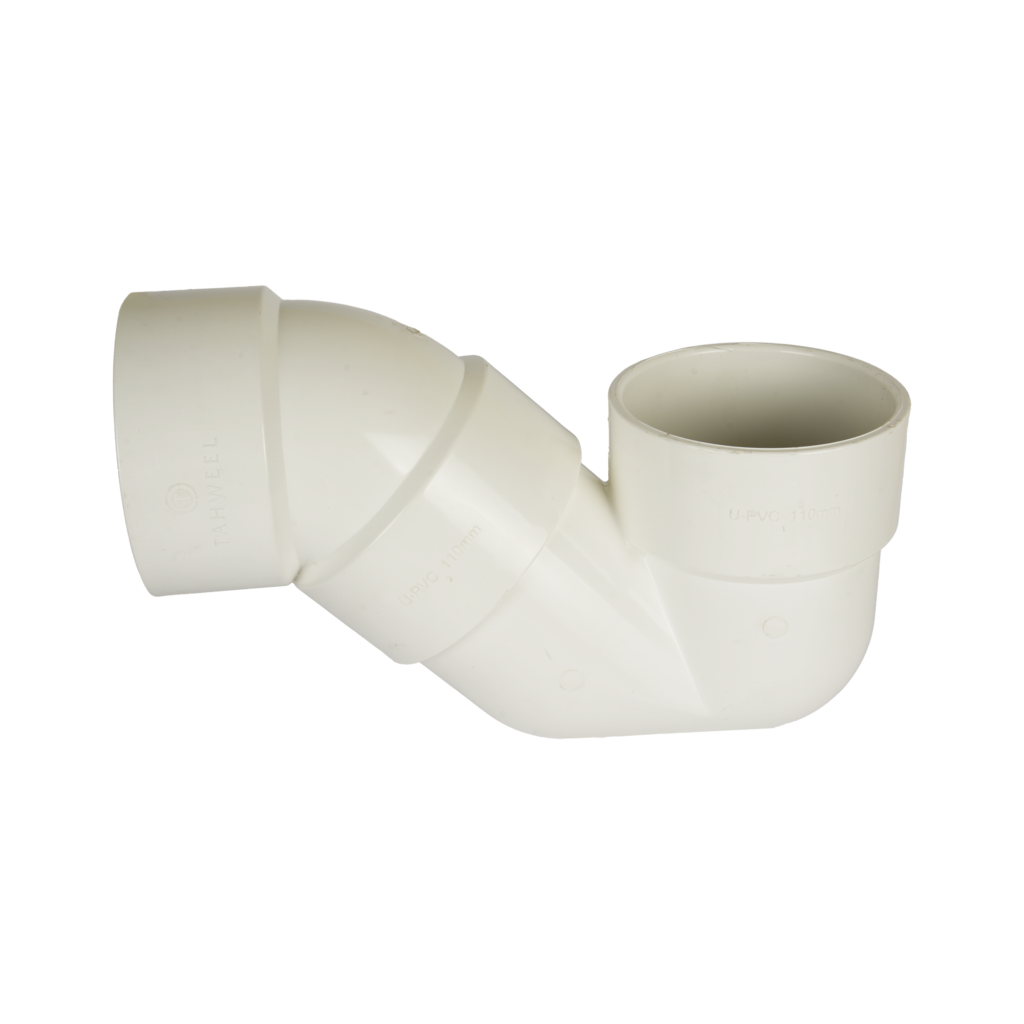 كوع ريحة قطعتين-3″ – P-Trap 3″ with Elbow 45D – White