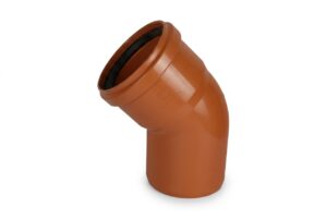 كوع فاتح زاوية 45 برتقالي ربر- 50ملم – UPVC Elbow 45° 50mm Ring Rubber Golden Brown