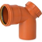 كوع بجوان 75مم 87.5° بباب كشف - Elbow with access cap 87.5D 75 mm -Golden Brown