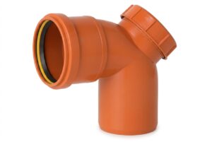 كوع بجوان 75مم 87.5° بباب كشف – Elbow with access cap 87.5D 75 mm -Golden Brown
