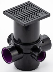 جالتراب 2 مدخل 75 ملم ومدخل 75 ملم ومخرج 110 ملم (مغلق) – Gully trap-110mm/75mm/75mm-close