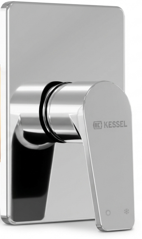 غطاء خلاط دفن مربع كروم1مخرج – SS KESSEL T – Chrome mixer plate One outlet