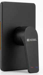 غطاء خلاط دفن مربع أسود 1 مخرج -SS KESSEL T – Concealed Mixer Square Cover Black – 1 Outlets